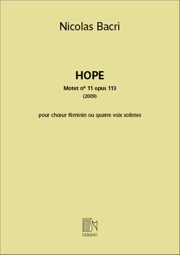 Hope opus 113 - Motet n° 11